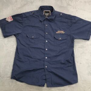 Buleye Black Label Navy Blue Pearl Snap Glory Shirt Size XL